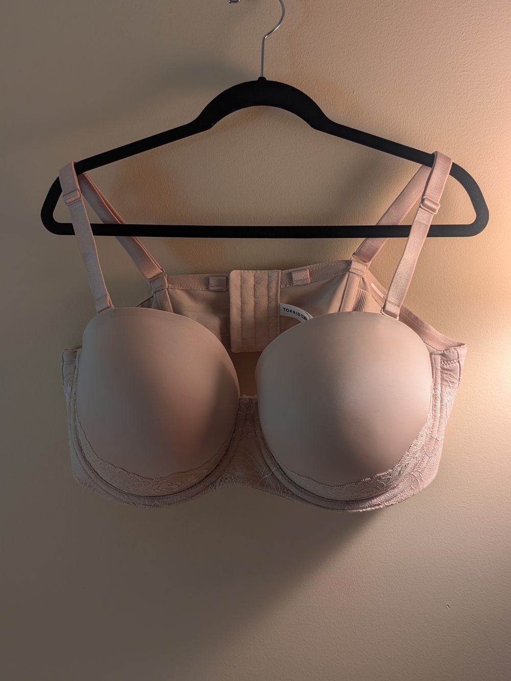Torrid Blush Convertible Pushup Strapless Lace-Trim Bra